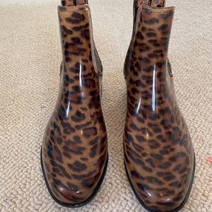 Leopard Rain Chelsea Boots